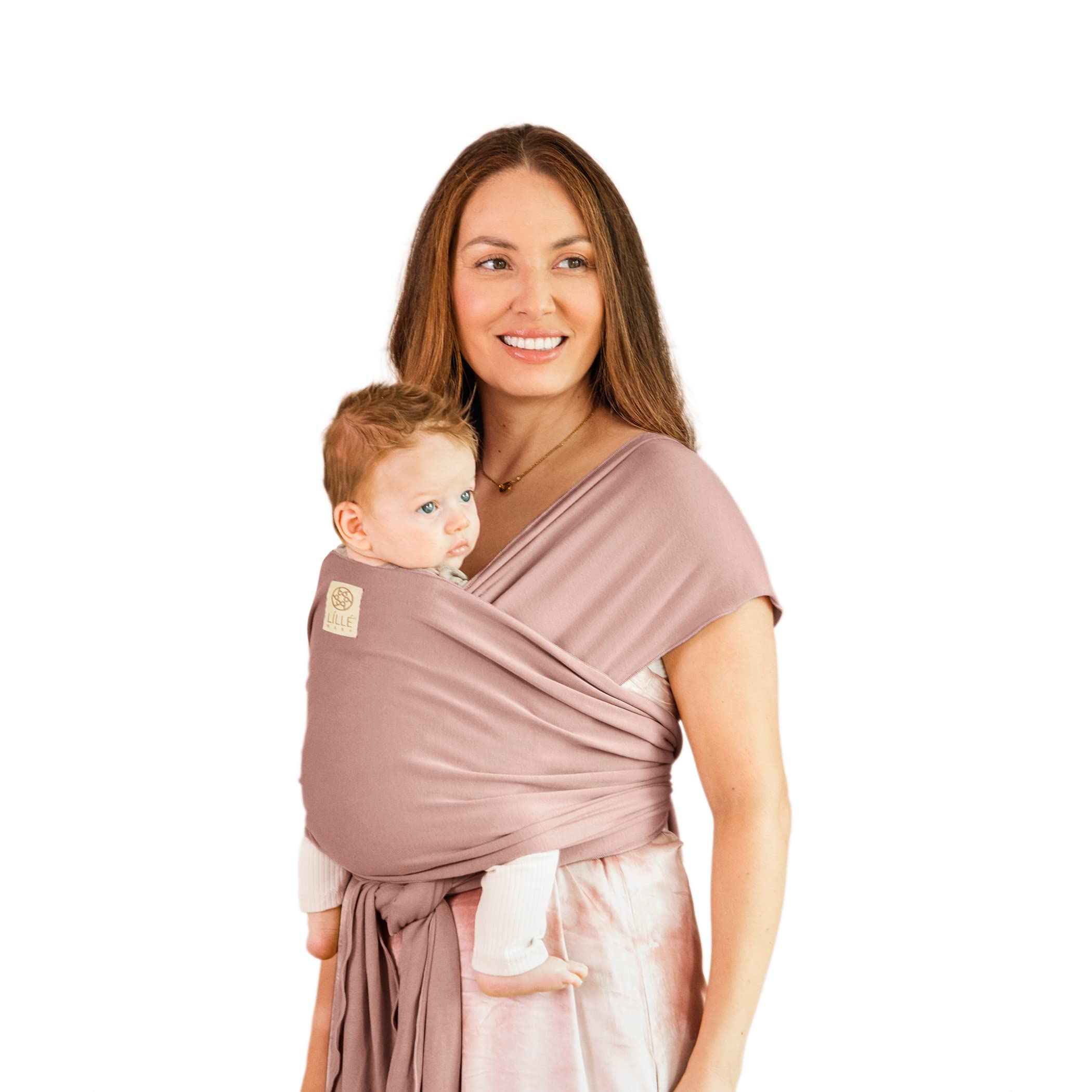 LÍLLÉbaby Dragonfly Wrap Carrier | Ergonomic Baby Wrap | Newborns 8-30 lbs | Vintage Rose