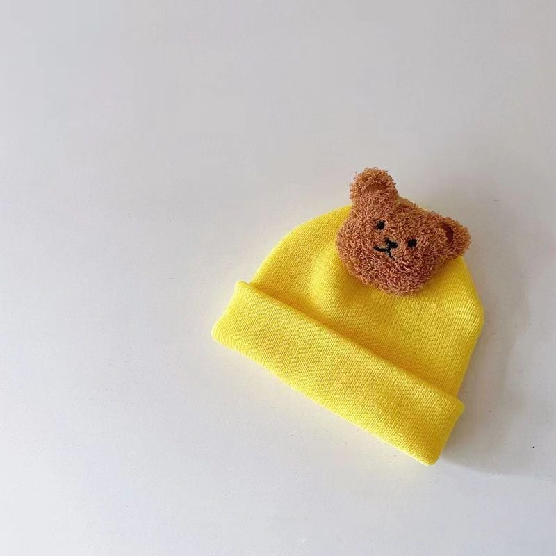 Baby Bear Knitted Hat – Warm Acrylic Beanie for Babies & Toddlers (3M–2 Years)