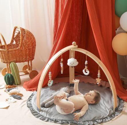 Natural Wooden Baby Gym | Sensory Play Frame for Newborns & Infants