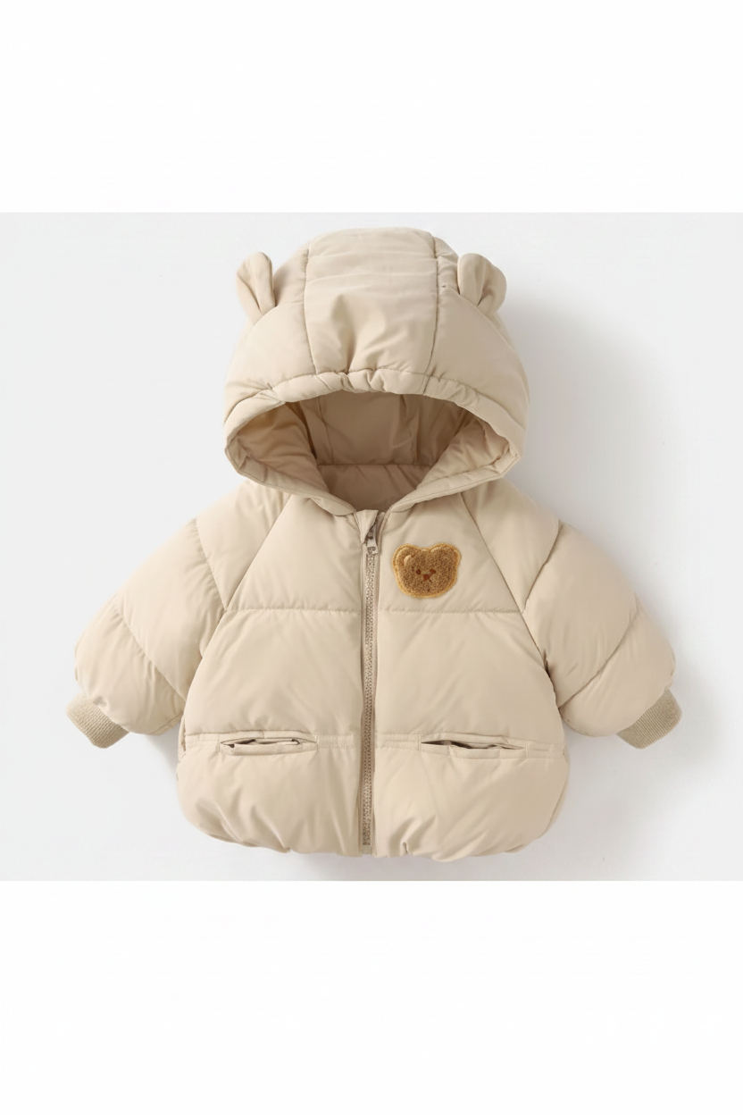 Hooded Teddy Coat for Babies and Toddlers (One-Piece)