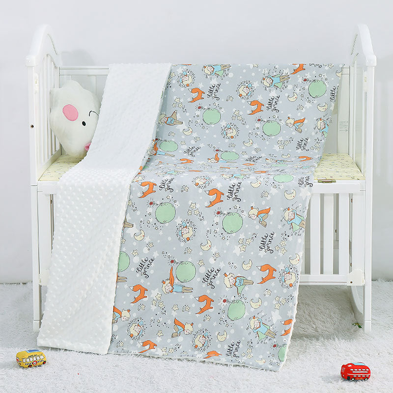 Cartoon Baby Blanket — Soft Cotton, Stroller & Crib Size
