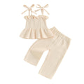 Baby Girl Ruffle Crop Top & Linen Pants Set — 2-Piece Summer Outfit