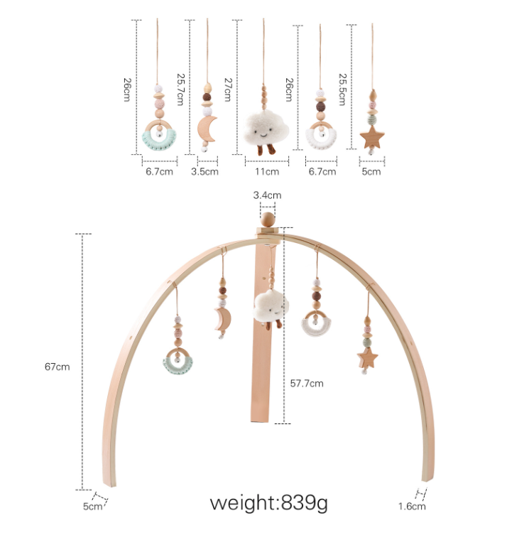Natural Wooden Baby Gym | Sensory Play Frame for Newborns & Infants