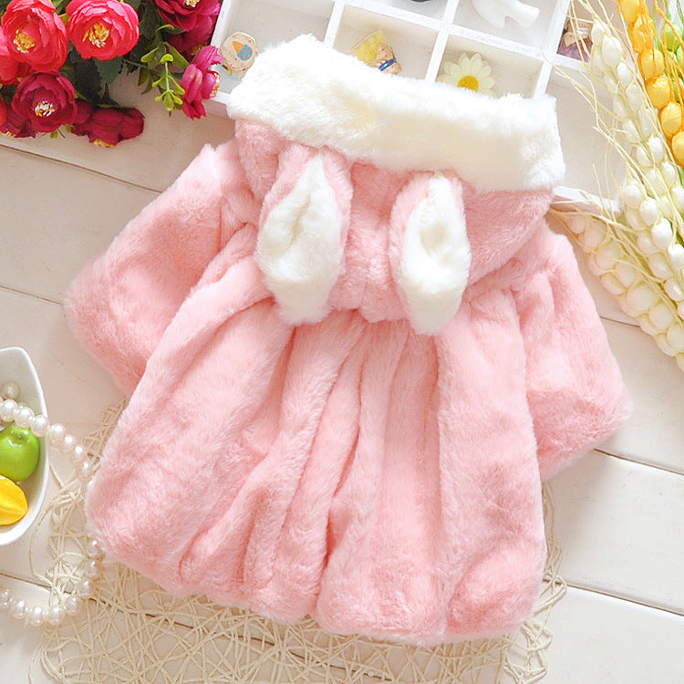 Rabbit Cape Baby Cotton Coat | Warm Outerwear for 1-3 Years | Autumn & Winter