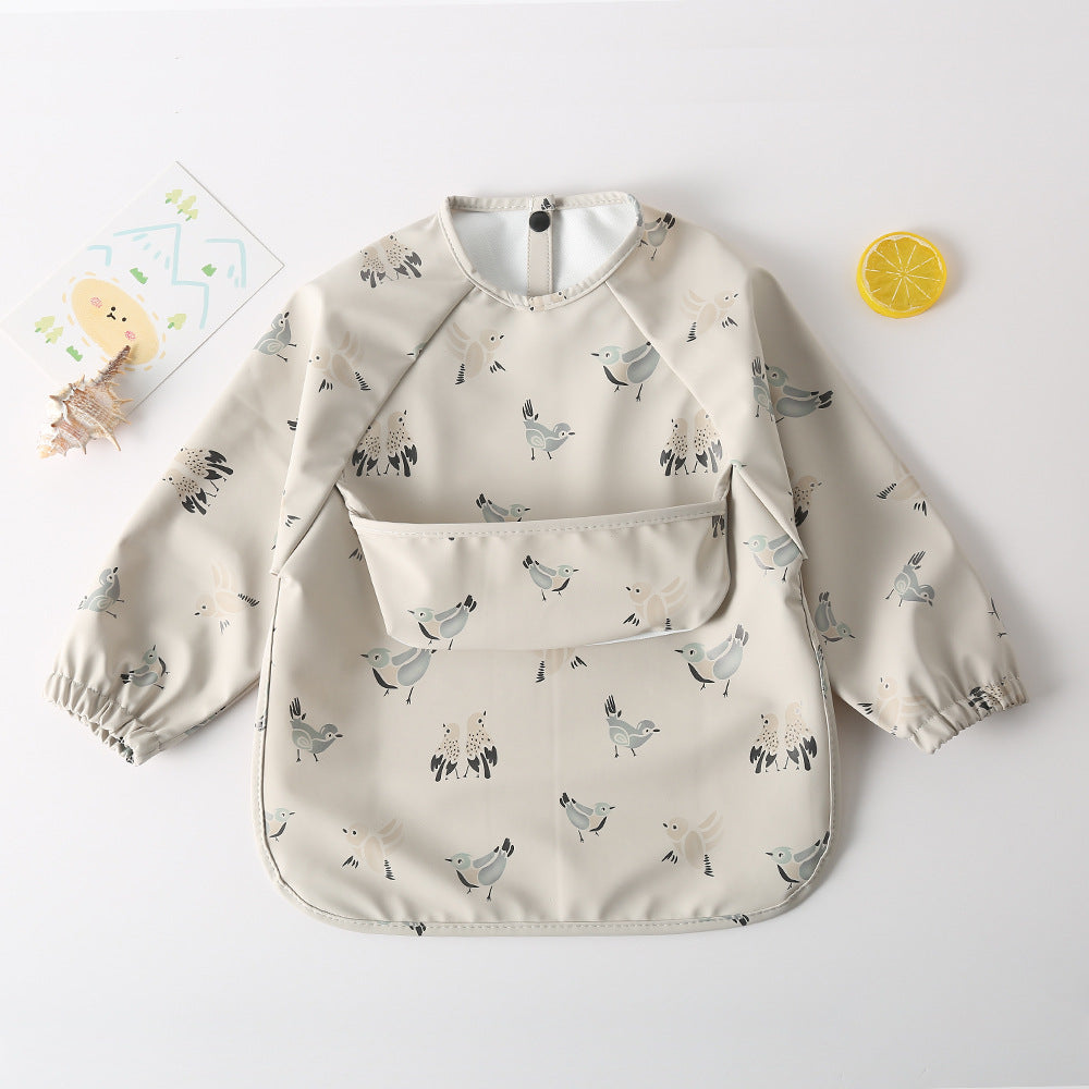 Long-Sleeve Waterproof Reversible Bib for Babies