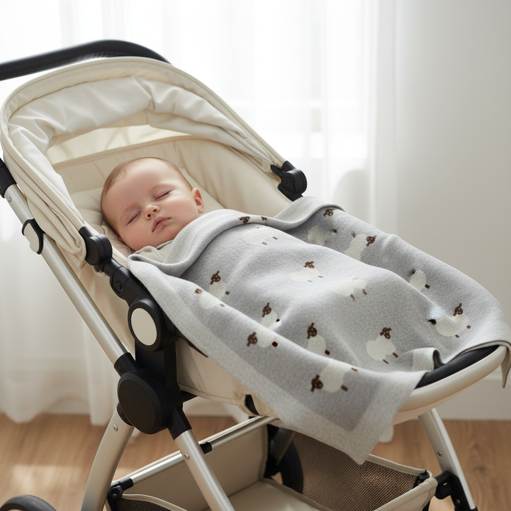 Soft Baby Blanket & Windproof Cover | 100% Cotton, 100x80cm