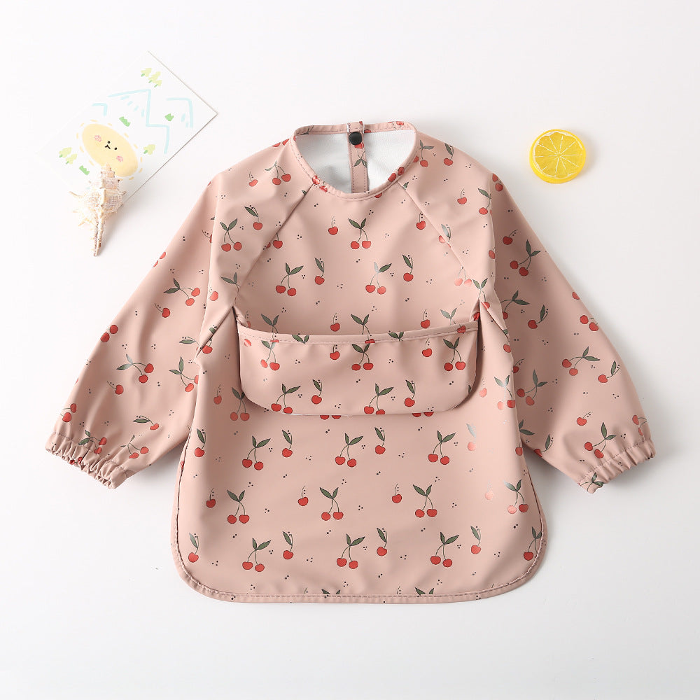 Long-Sleeve Waterproof Reversible Bib for Babies