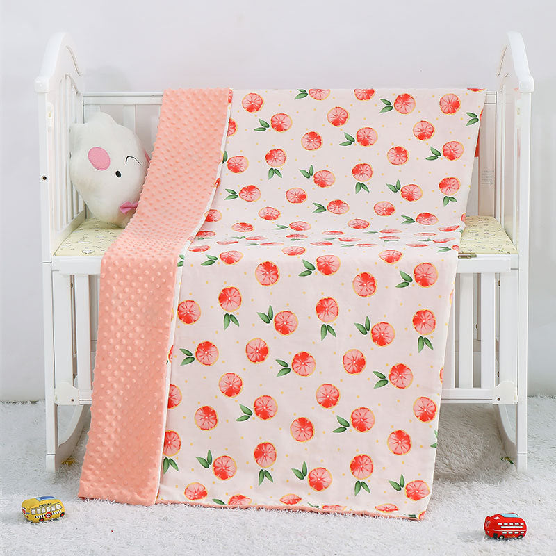 Cartoon Baby Blanket — Soft Cotton, Stroller & Crib Size