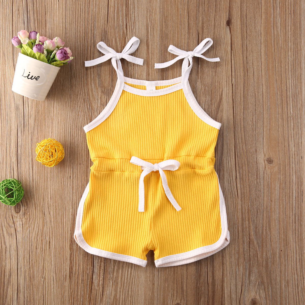 Baby Girl Striped Romper — Cotton Summer Overall