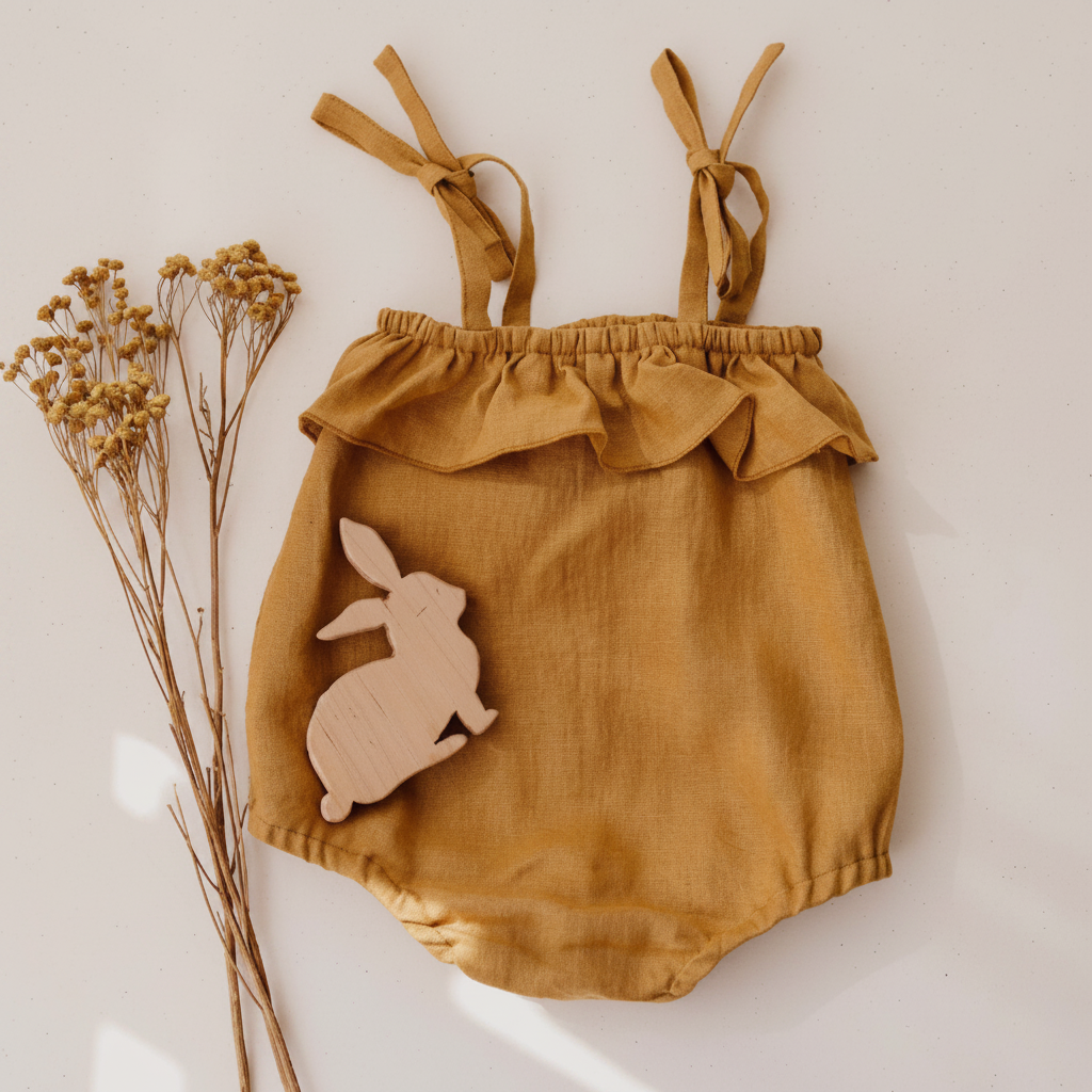 Baby Girl Summer Ruffle Romper | Cotton | One-Piece | 4 Colors