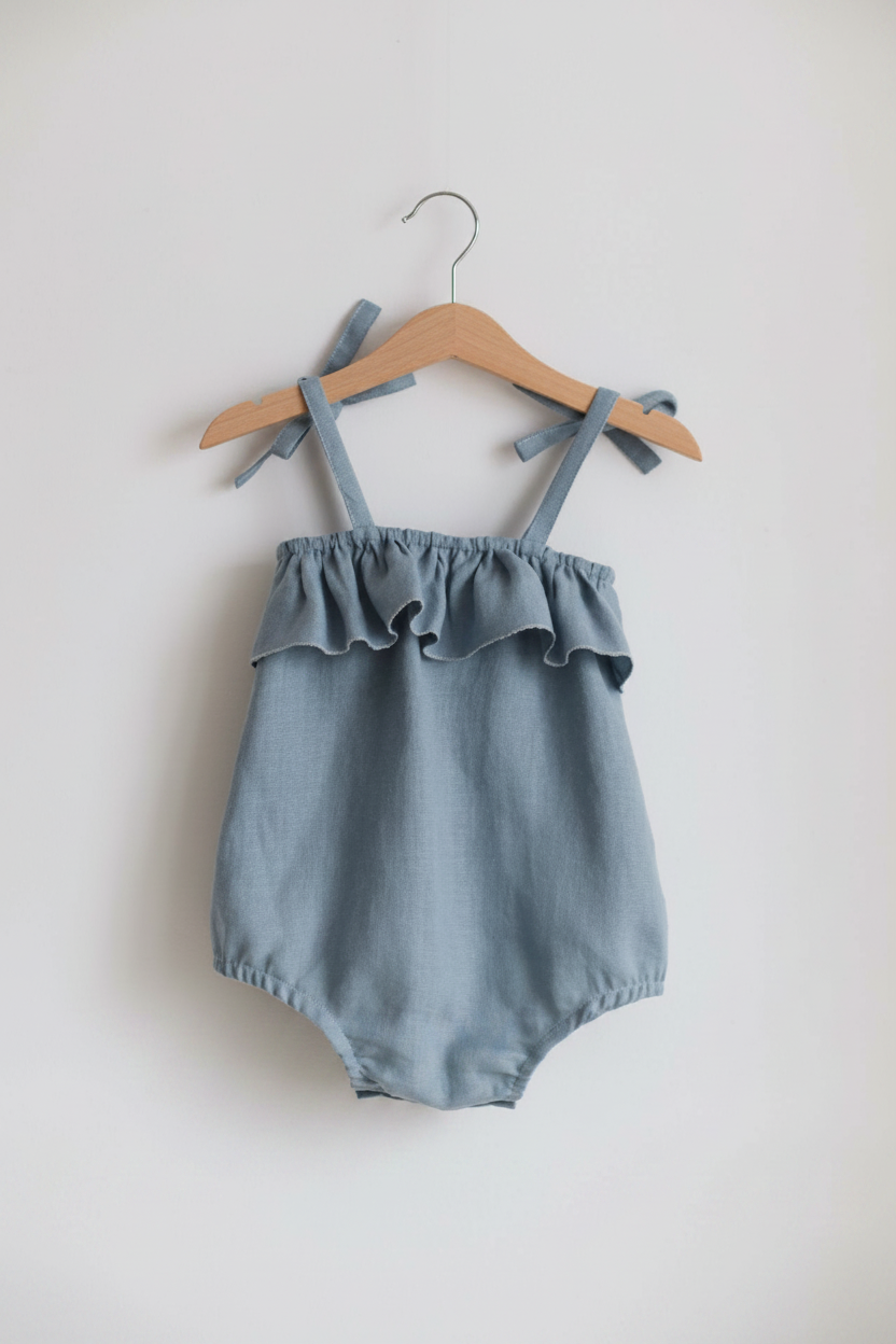 Baby Girl Summer Ruffle Romper | Cotton | One-Piece | 4 Colors