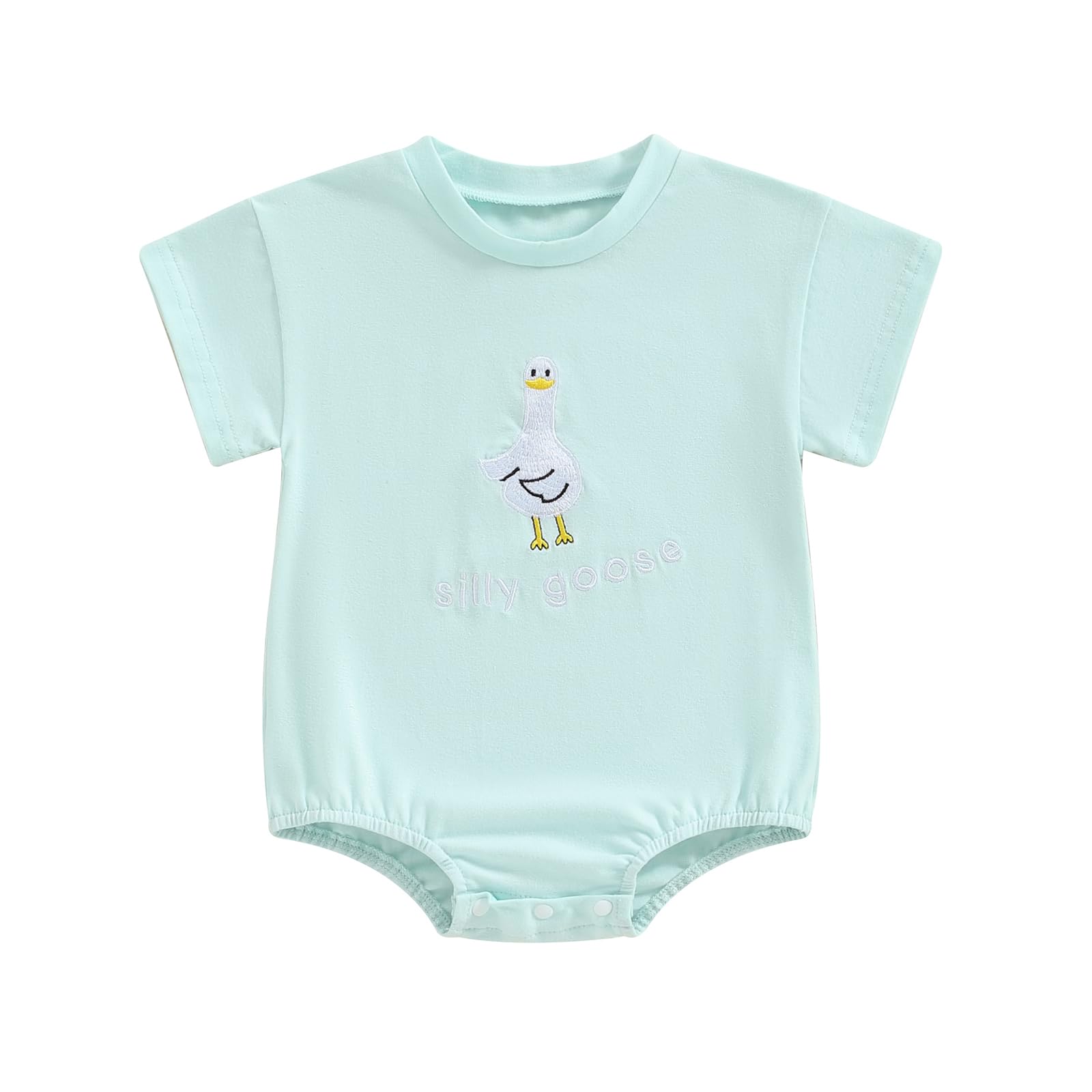 Silly Goose Baby Bubble Romper — Short Sleeve Farm Animal Bodysuit