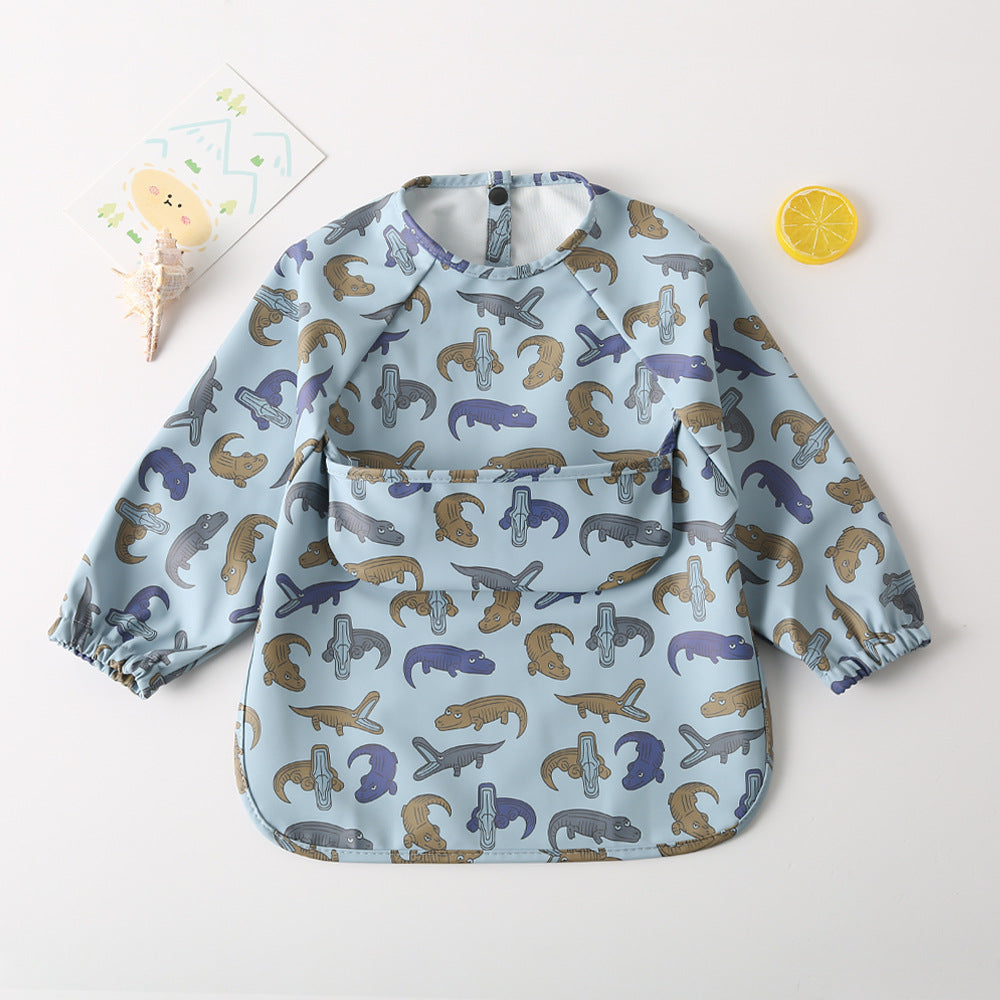 Long-Sleeve Waterproof Reversible Bib for Babies