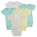 Baby Short Sleeve Onesies 5-Pack – 100% Cotton Bodysuits for Newborns & Infants