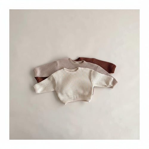 Baby & Toddler Waffle Knit Pullover T-Shirt | Cotton | Spring & Autumn