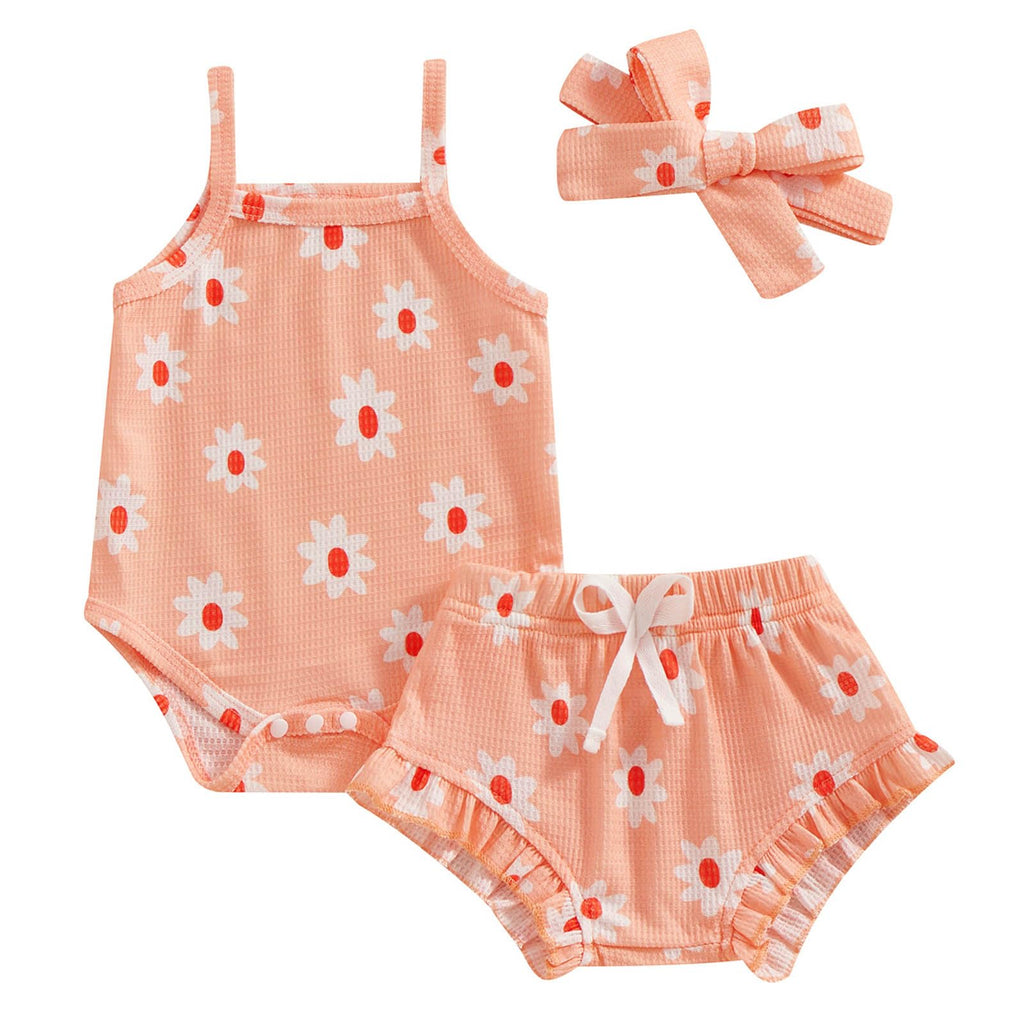 Baby Girl Flower Print T-Shirt & Shorts Set — Summer Outfit