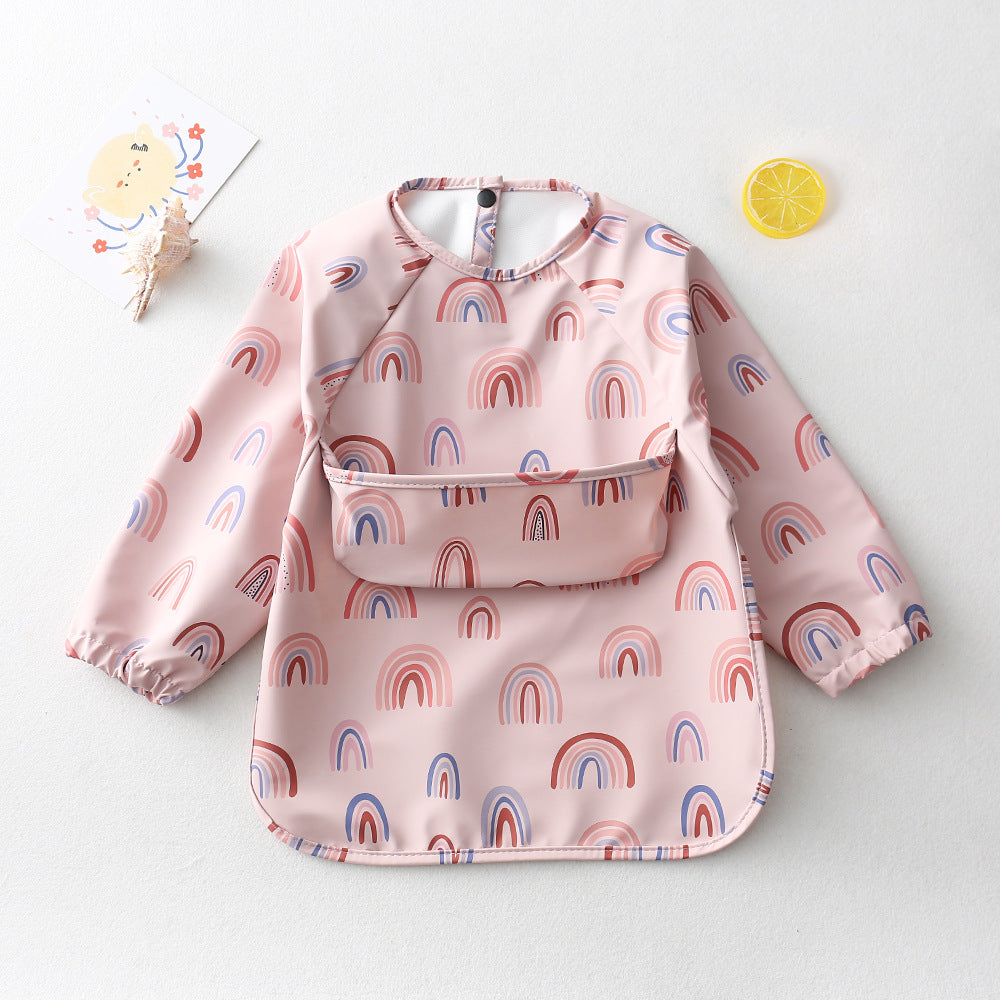 Long-Sleeve Waterproof Reversible Bib for Babies