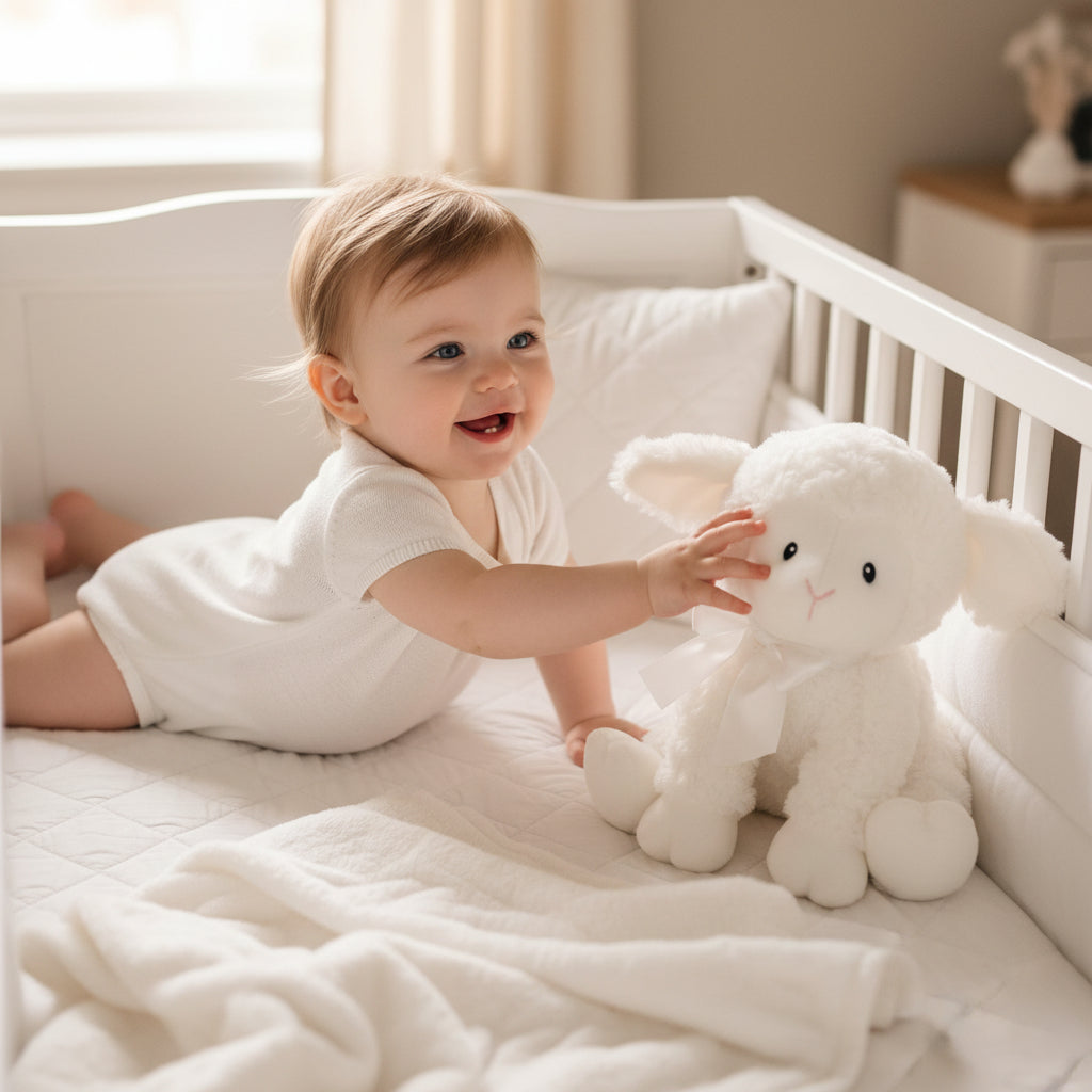 GUND Baby Lena Lamb Musical Plush | Plays Brahms' Lullaby | 10" | Ages 10 Months+