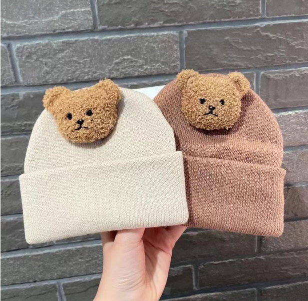 Baby Bear Knitted Hat – Warm Acrylic Beanie for Babies & Toddlers (3M–2 Years)