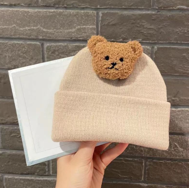 Baby Bear Knitted Hat – Warm Acrylic Beanie for Babies & Toddlers (3M–2 Years)