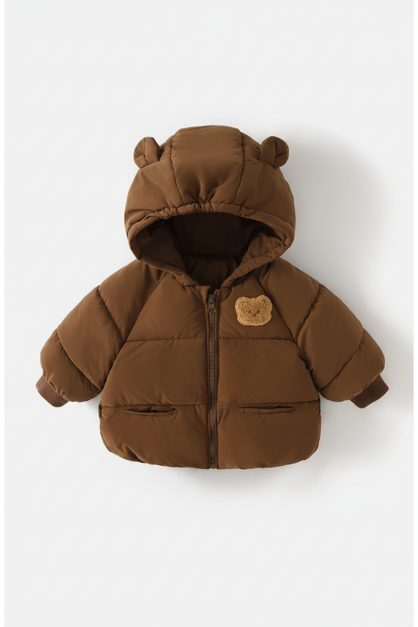 Hooded Teddy Coat for Babies and Toddlers (One-Piece)
