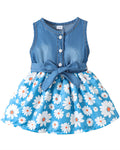 Girls' Denim & Ruffle Daisy Dress — Summer Outfit for Toddlers