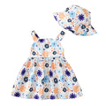 Baby Girl Boho Summer Dress with Hat — Floral Sleeveless Sundress