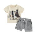 Baby Boy Western Summer Set — Short Sleeve T-Shirt & Shorts, 2-Piece Outfit