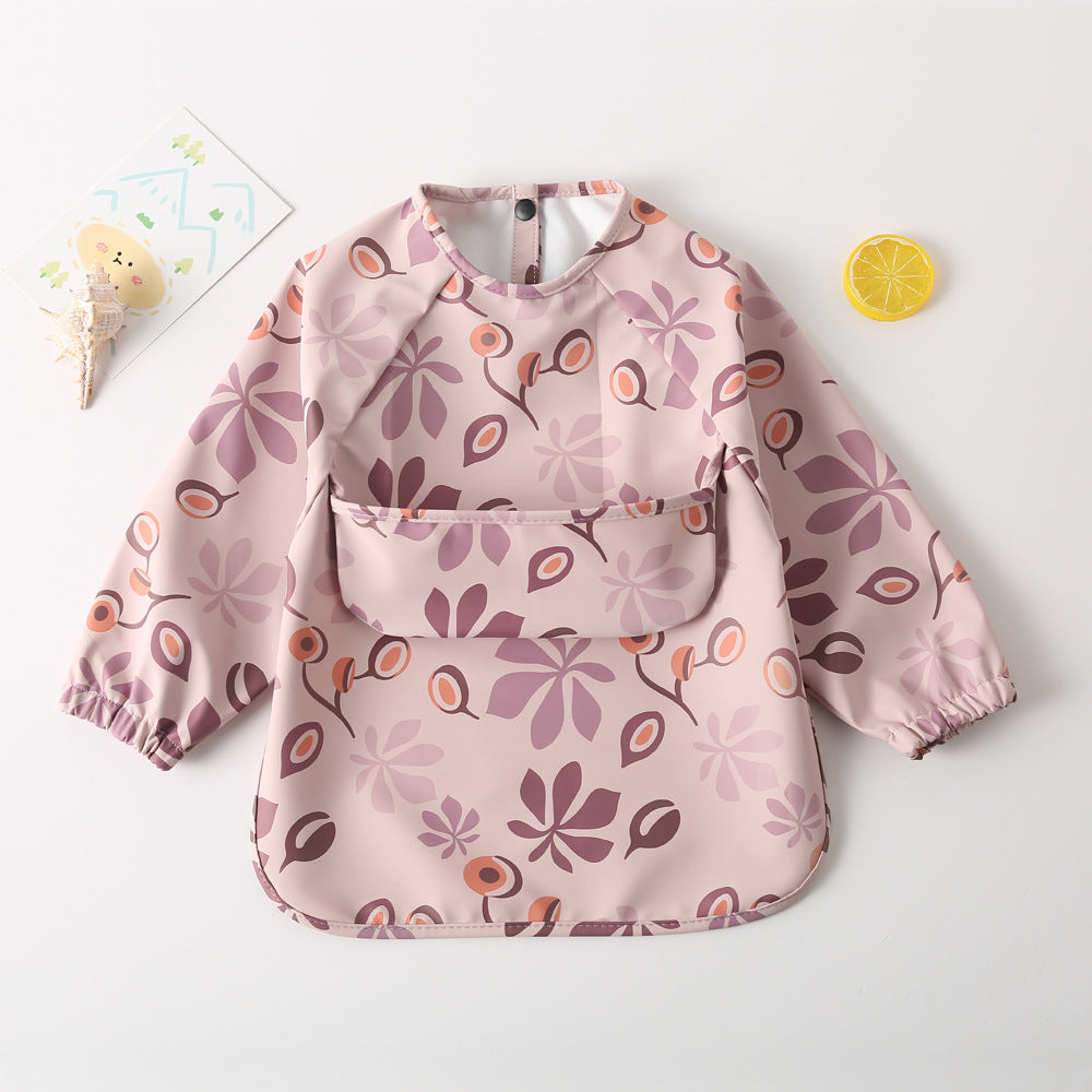 Long-Sleeve Waterproof Reversible Bib for Babies