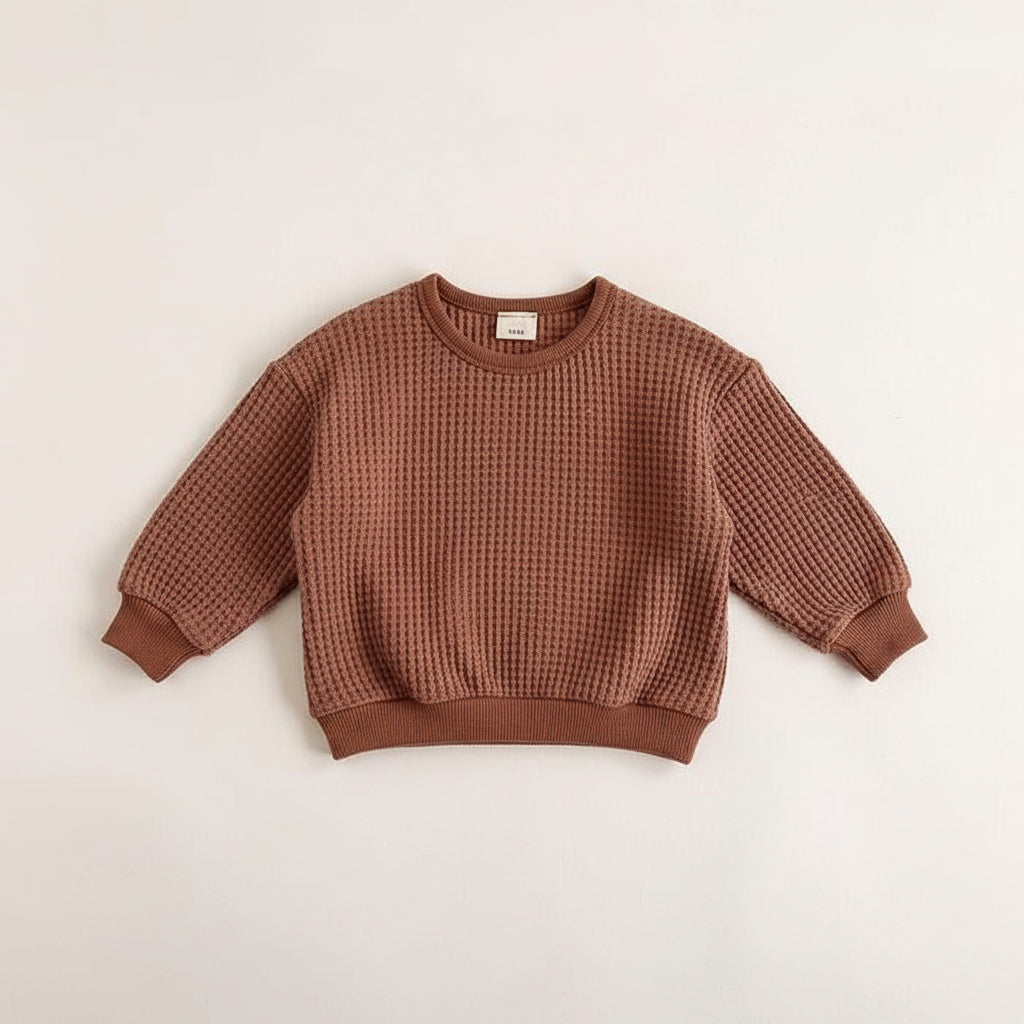 Baby & Toddler Waffle Knit Pullover T-Shirt | Cotton | Spring & Autumn