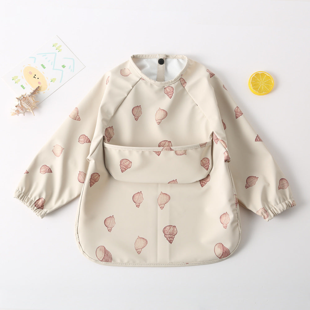 Long-Sleeve Waterproof Reversible Bib for Babies