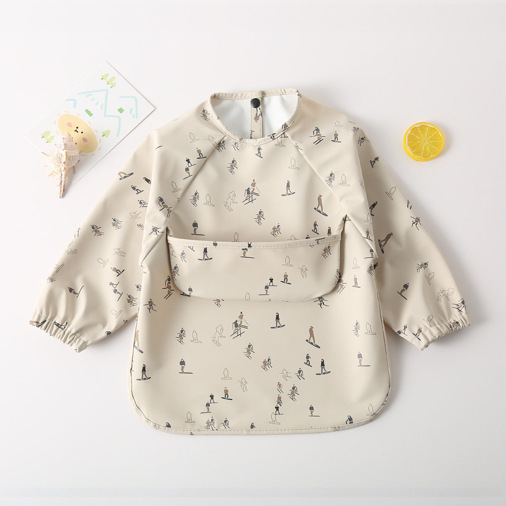 Long-Sleeve Waterproof Reversible Bib for Babies