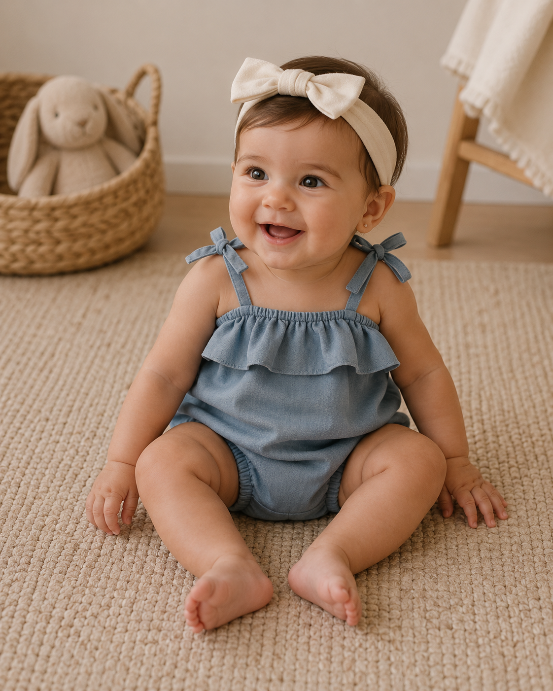 Baby Girl Summer Ruffle Romper | Cotton | One-Piece | 4 Colors