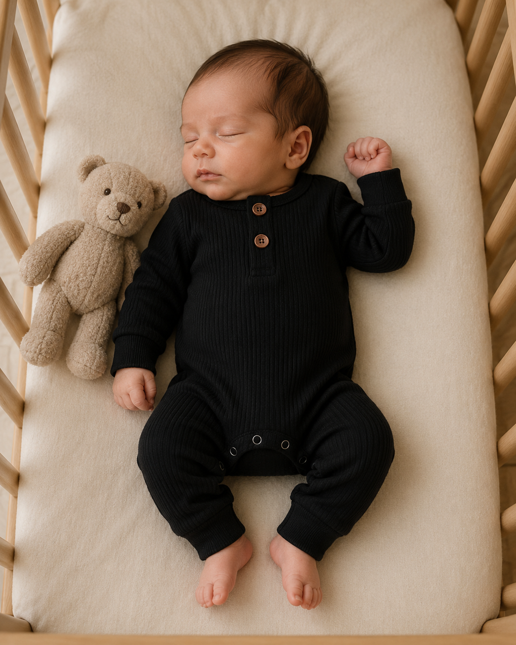 Baby Long Sleeve Cotton Bodysuit | Snap Closure | 6 Colors