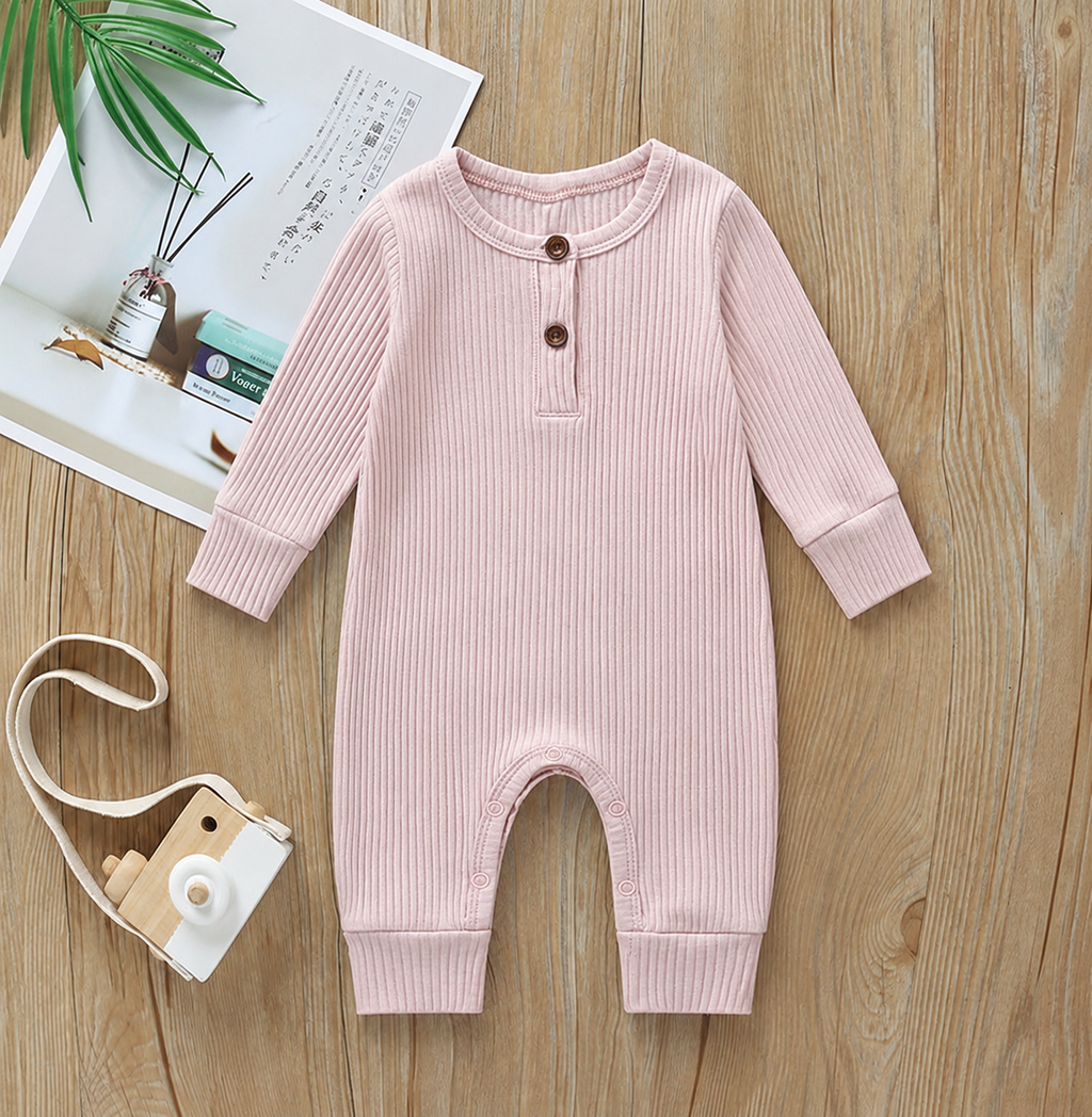 Baby Long Sleeve Cotton Bodysuit | Snap Closure | 6 Colors