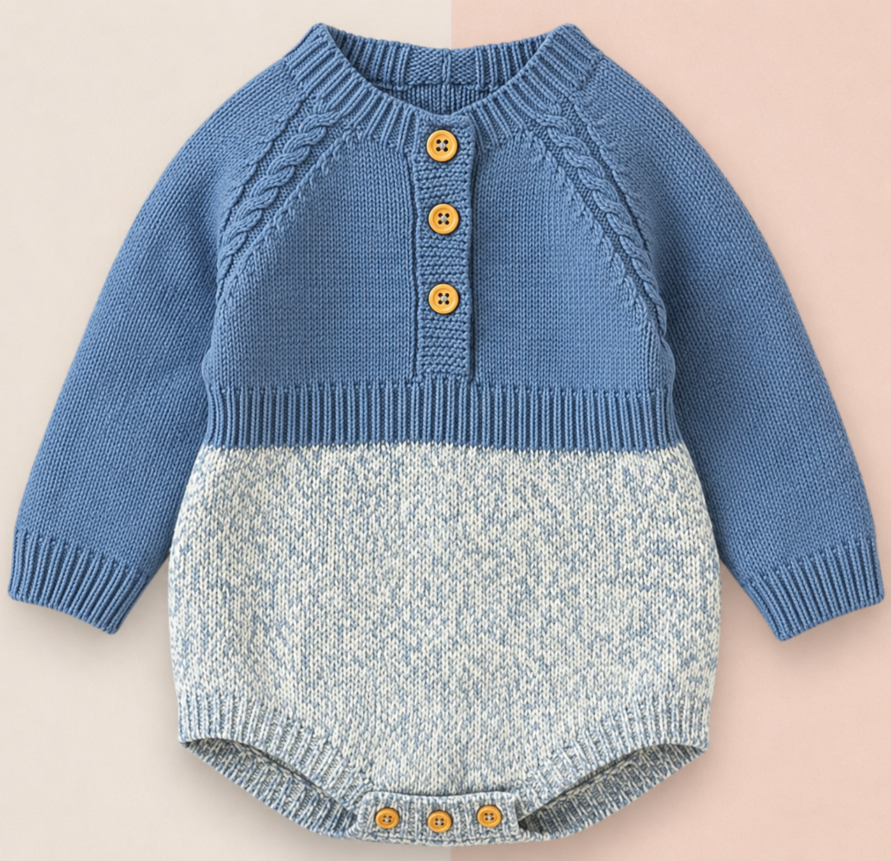Baby Long Sleeve Romper – Soft Cotton Bodysuit for Newborns & Toddlers (62–86cm)