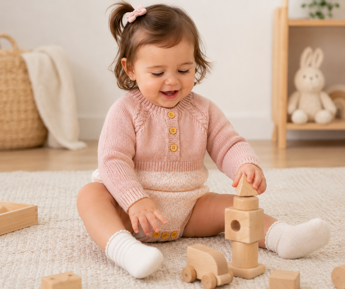 Baby Long Sleeve Romper – Soft Cotton Bodysuit for Newborns & Toddlers (62–86cm)