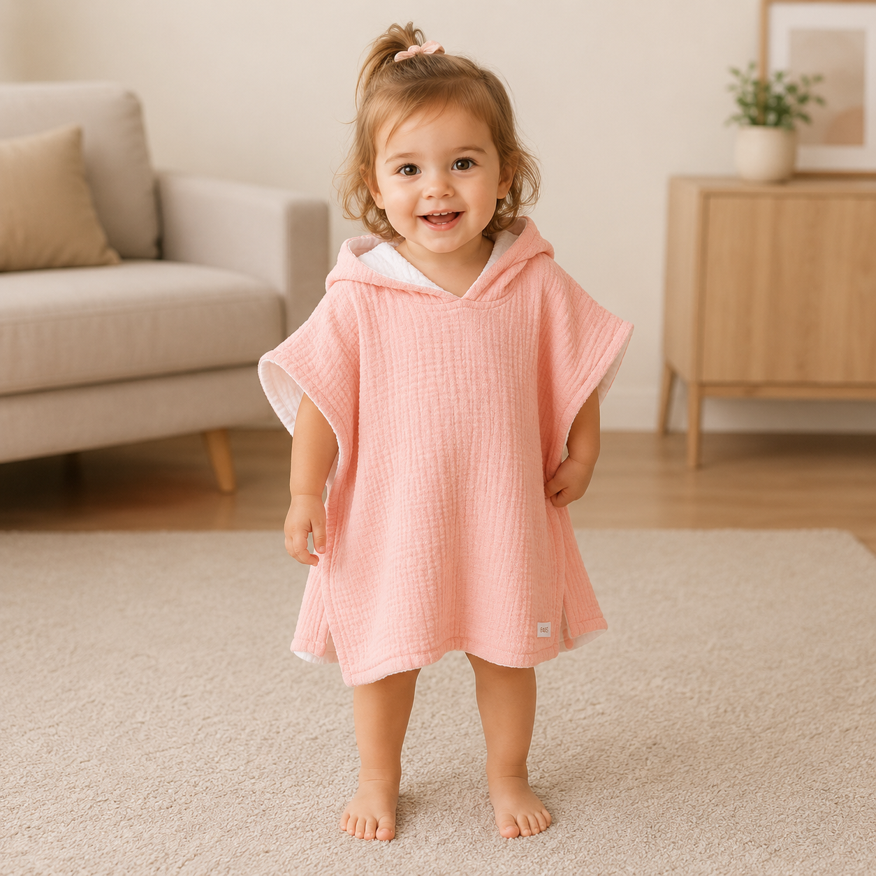 Elmwood Market Hooded Poncho Towel | Muslin & Organic Cotton | Beach & Bath | Kids 4-7