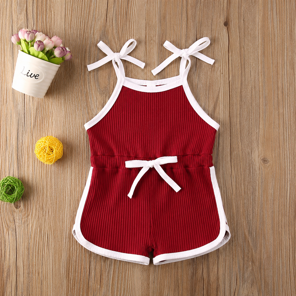 Baby Girl Striped Romper — Cotton Summer Overall