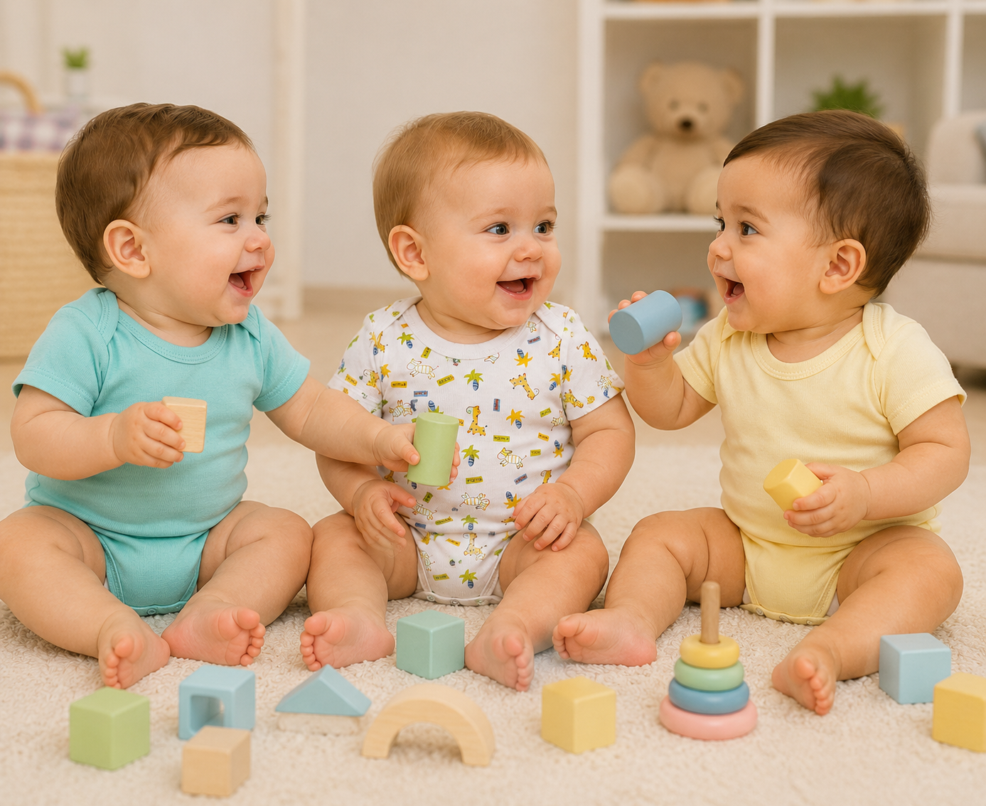 Baby Short Sleeve Onesies 5-Pack – 100% Cotton Bodysuits for Newborns & Infants