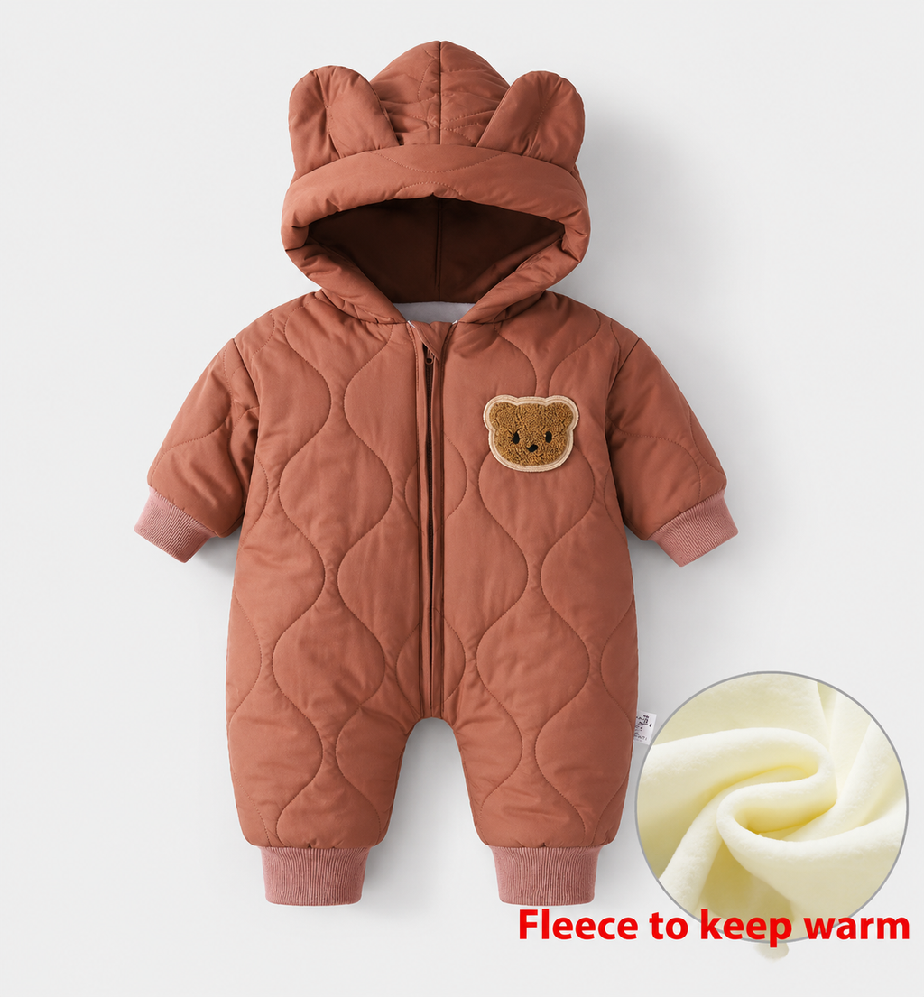 Baby Winter Jumpsuit – Warm & Cozy All-in-One | Sizes 66–90 | Beige, Coffee & Green