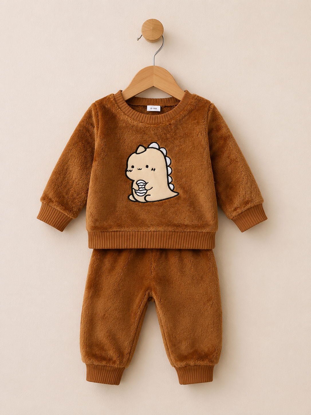 KIMI BEAR Toddler Boy 2-Piece Outfit | Bear Sweatshirt & Plaid Pants | Fall Winter | 12-18M