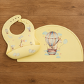 Mamabears Silicone Baby Bib & Mat Set | BPA-Free, Waterproof & Adjustable | Sunshine Giraffes