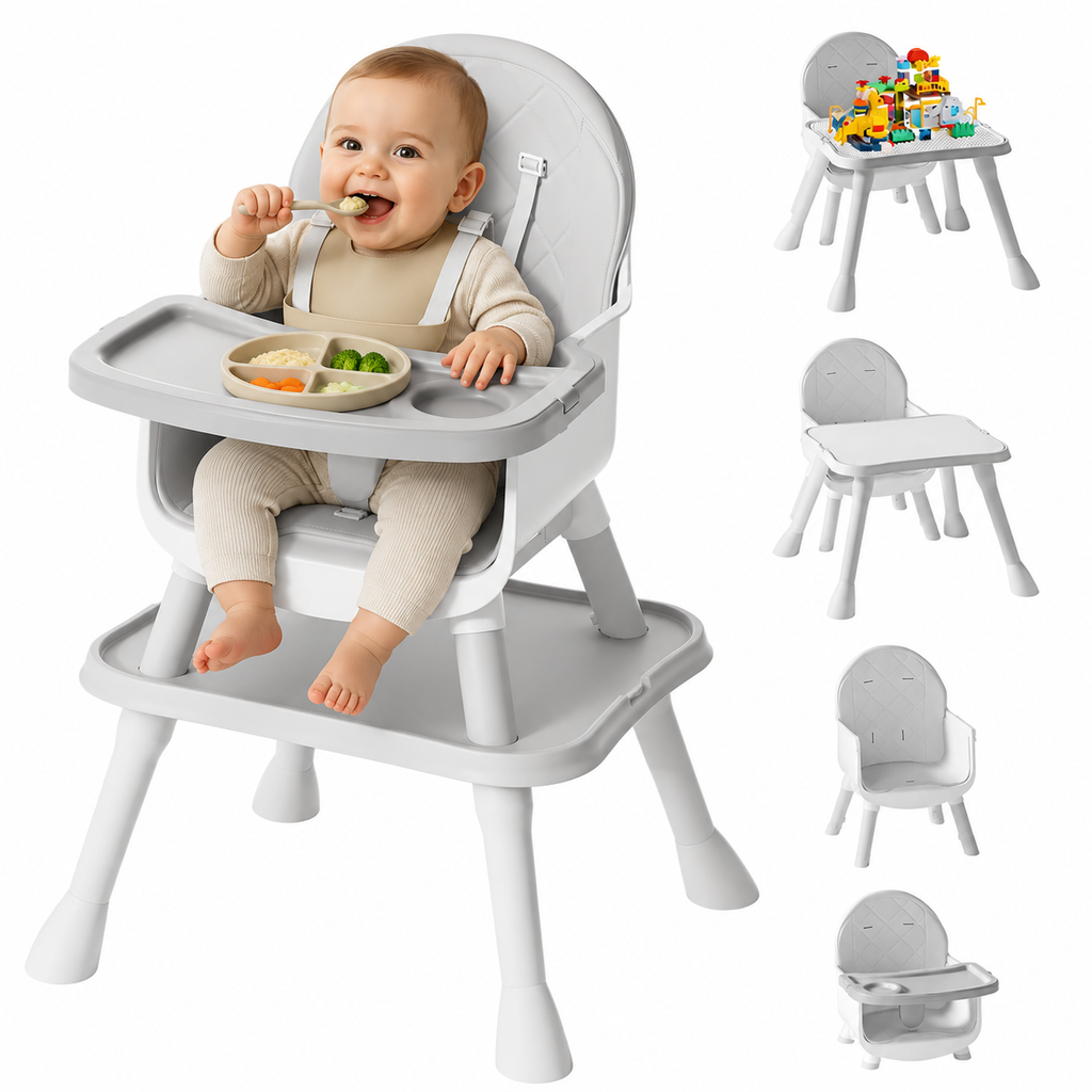6-in-1 Convertible Baby High Chair for Babies & Toddlers | CPSIA & ASTM Certified