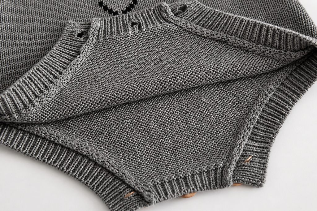 Knitted Cotton Baby Romper | Long-Sleeve Onesie for Babies 3-9 Months