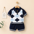Baby Summer Cotton Set | British Style Short Sleeve Outfit for Boys & Girls
