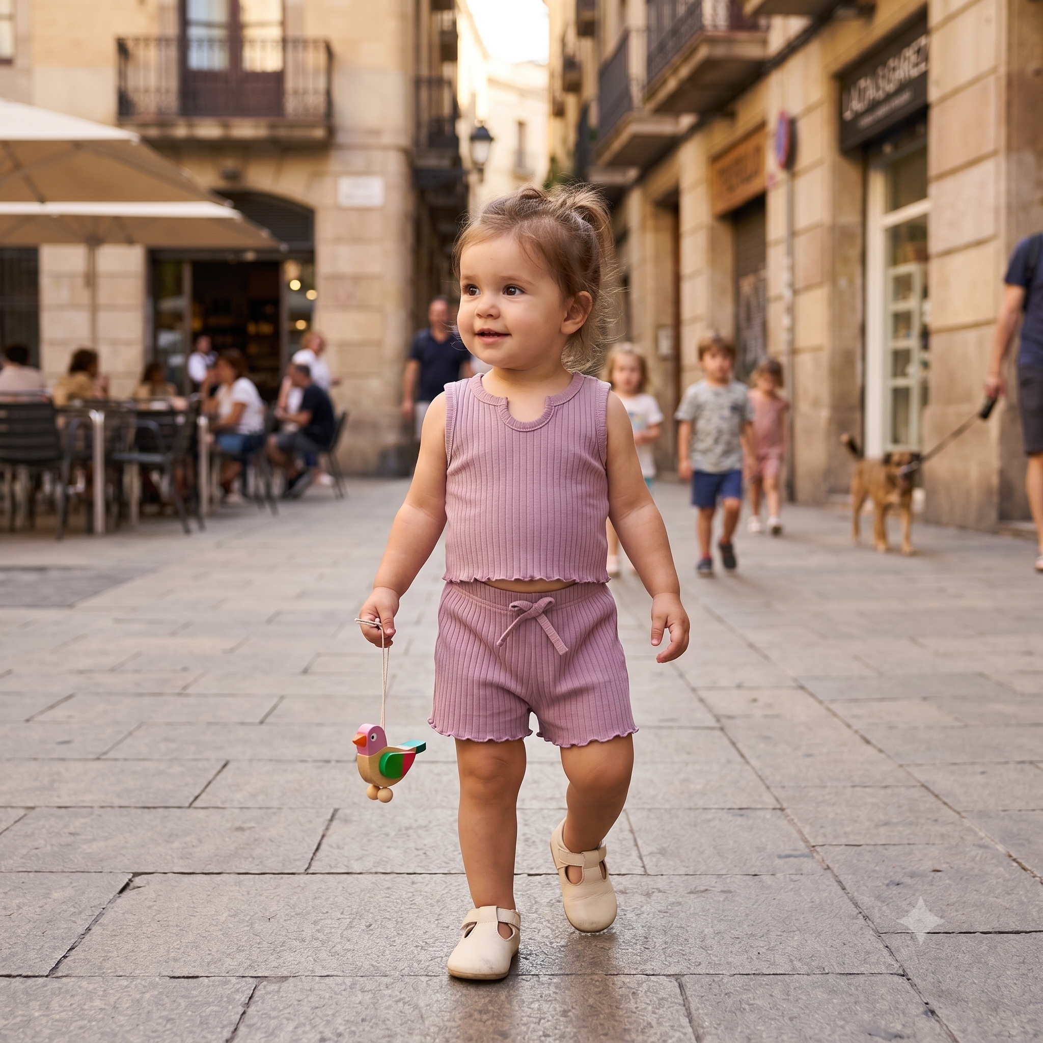 Baby Girl Ribbed Knit Vest & Shorts Set — 2-Piece Summer Outfit