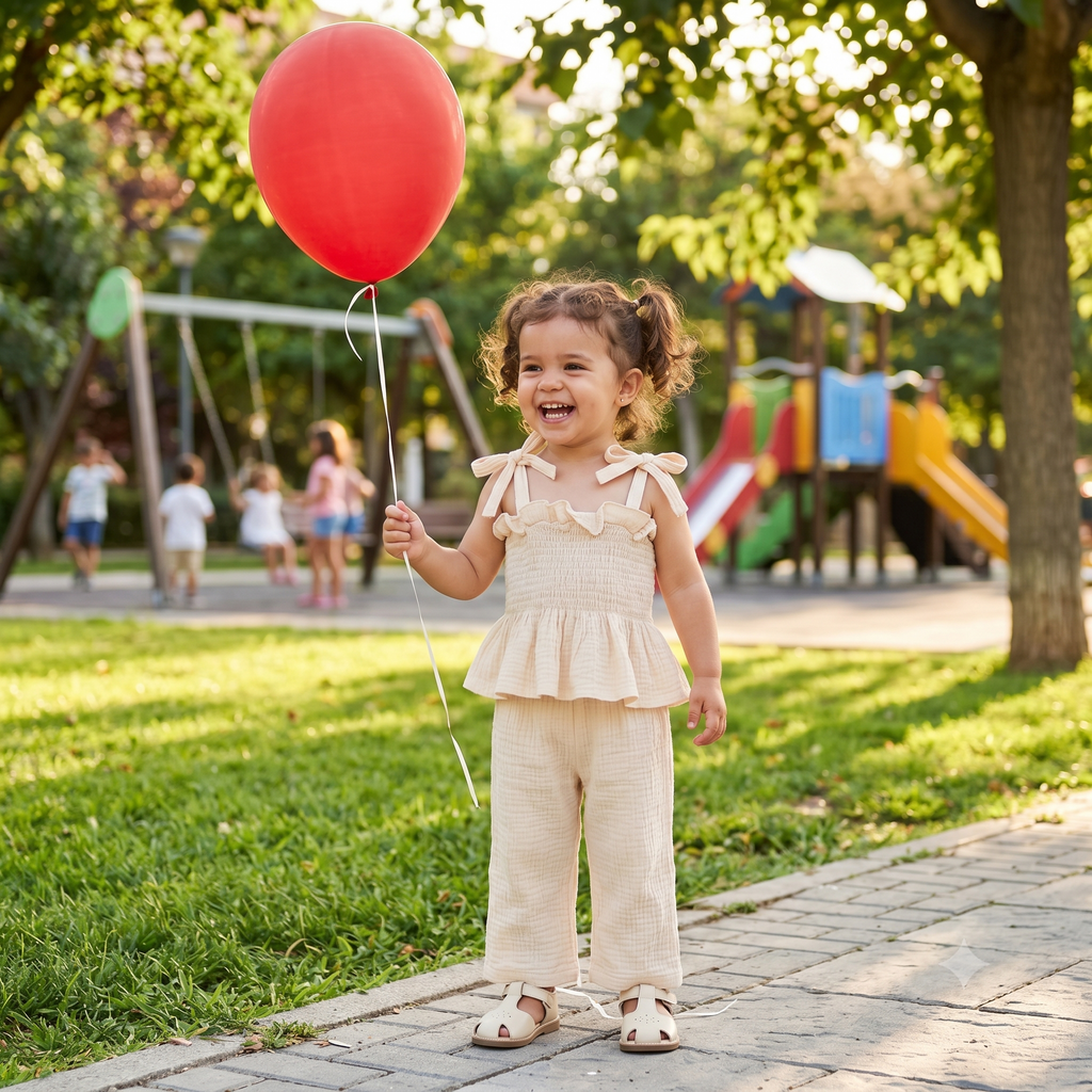 Baby Girl Ruffle Crop Top & Linen Pants Set — 2-Piece Summer Outfit
