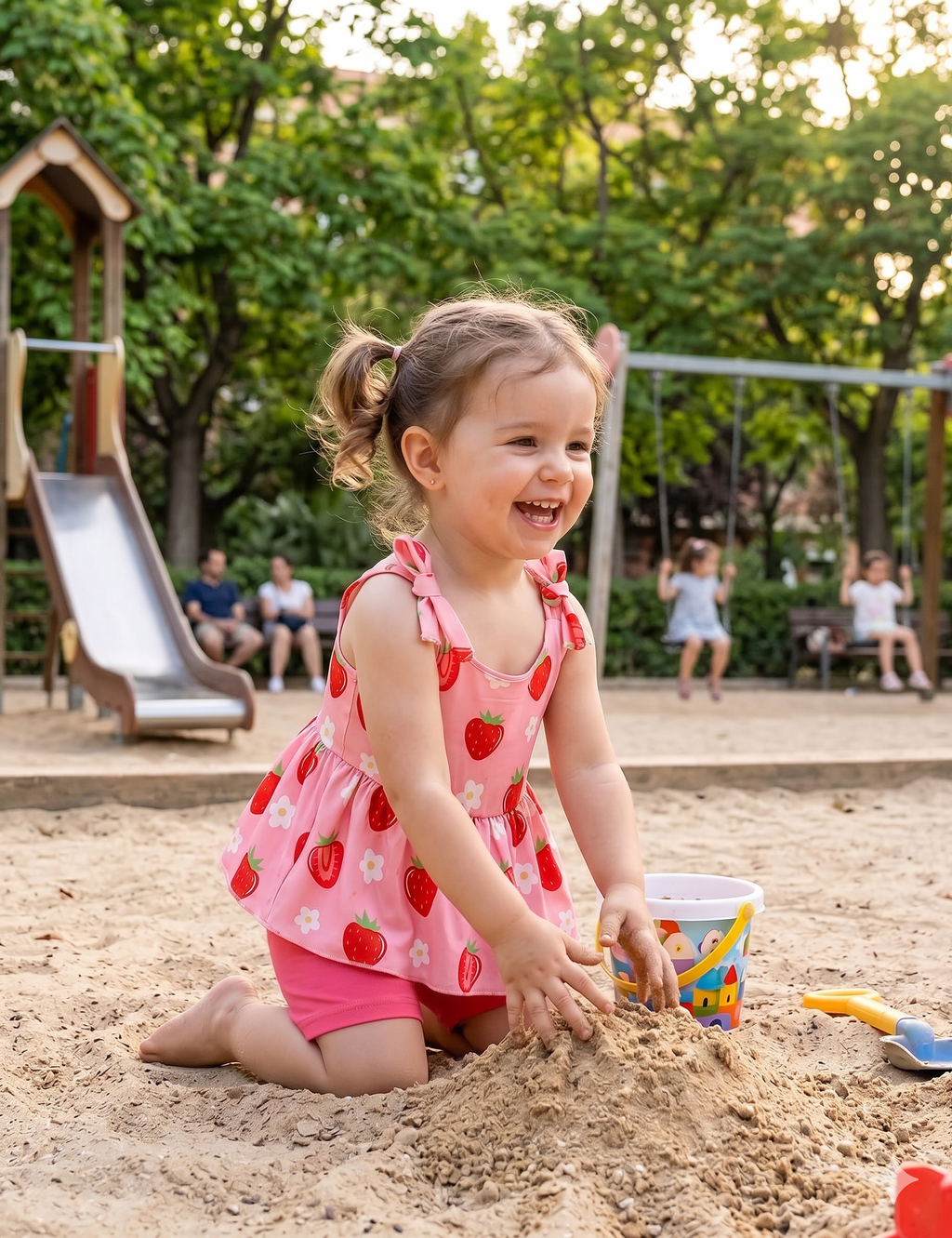 Girls' Strawberry Summer Set — Sleeveless Top & Shorts, 2-Piece Outfit