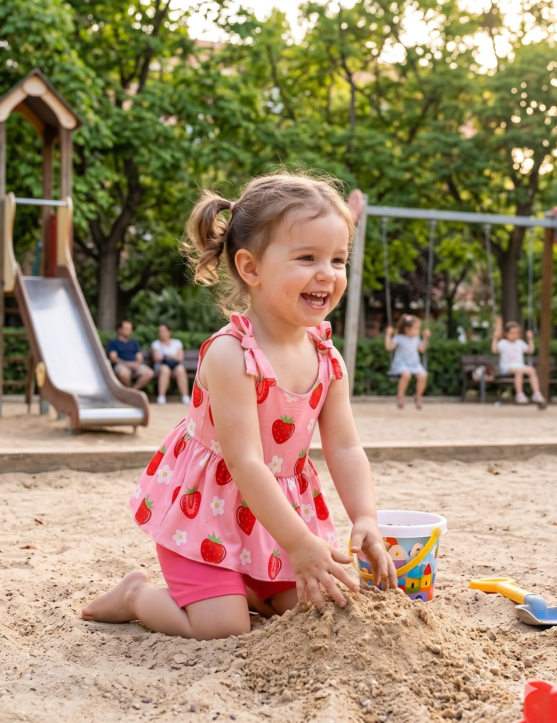 Girls' Strawberry Summer Set — Sleeveless Top & Shorts, 2-Piece Outfit
